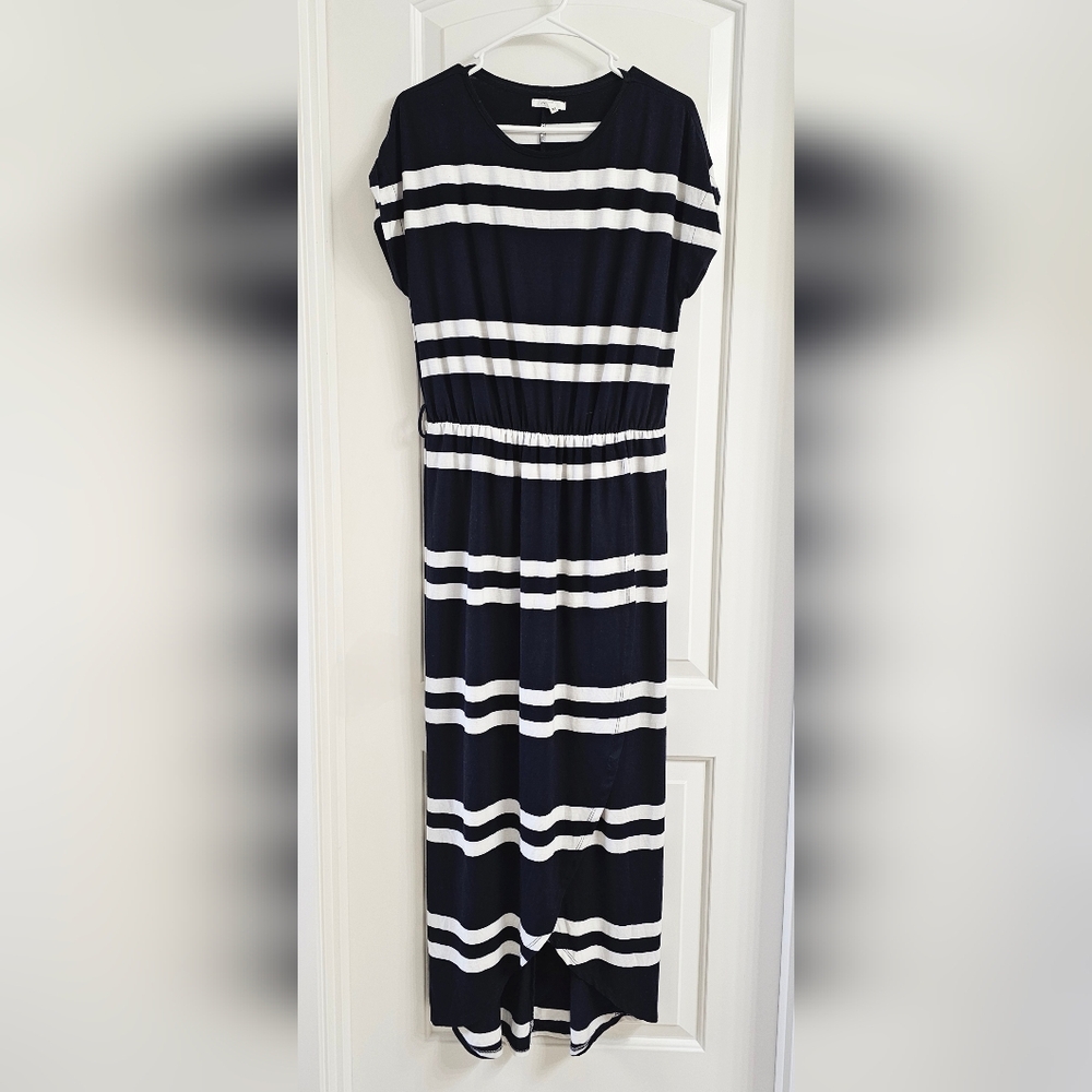 Navy Blue and White Dress